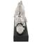 15.5" Silver Ceramic Dolphin Sculpture with Black Block Base